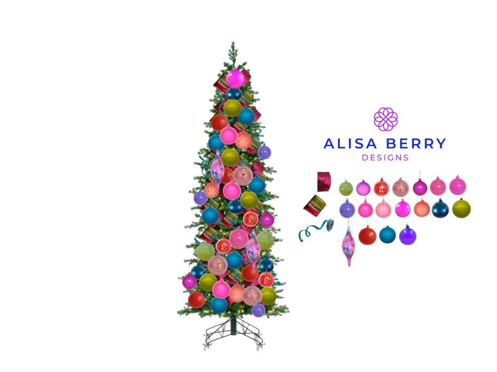 Custom 2-D design of a luxury Alisa Berry Signature Design Christmas Tree
